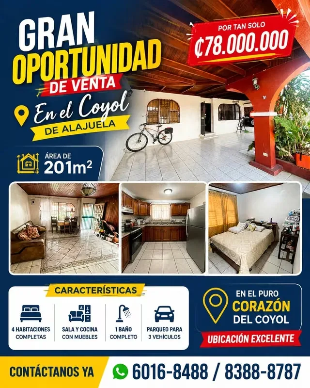 En el puro corazón de El Coyol, con una excelente ubicación, cerca de zonas francas, comercios, ...