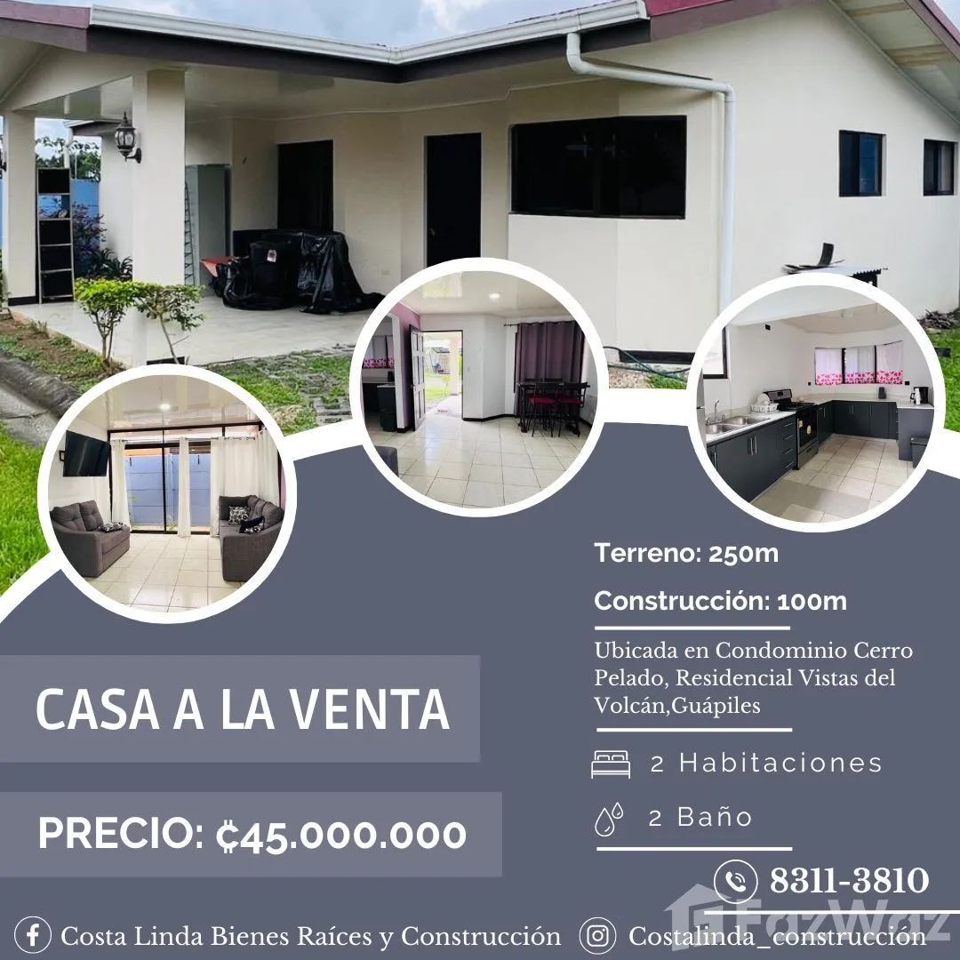 2 Bedroom House for Sale in Pococi, Limon for $99,000