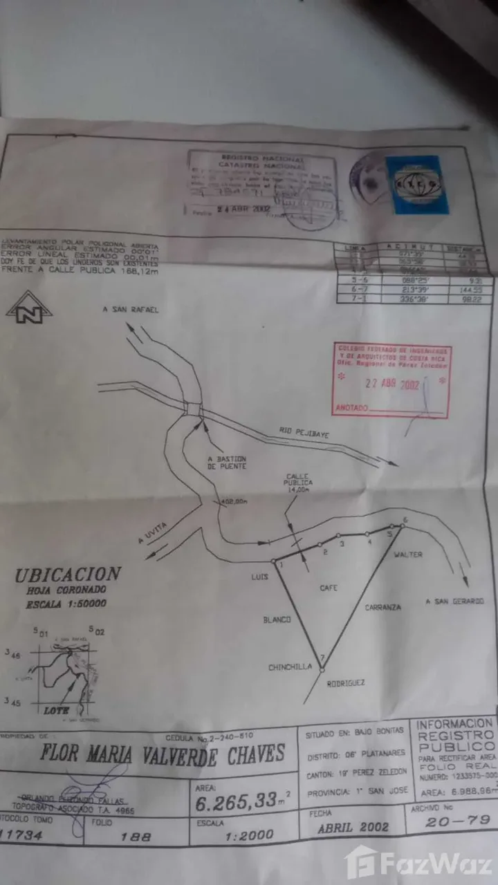 Land for Sale in Perez Zeledon, San Jose for $39,600