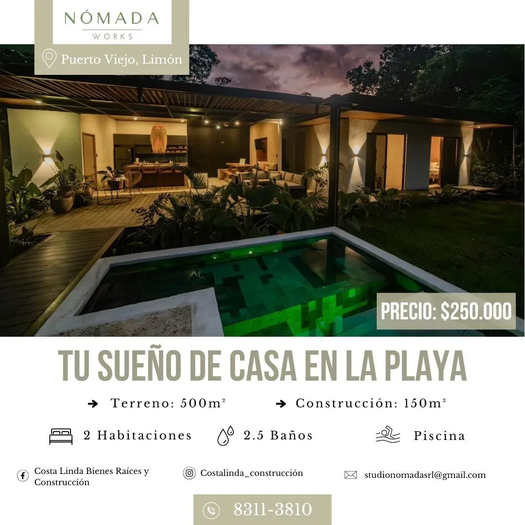 2 Bedroom House for Sale in Talamanca, Limon for $250,000