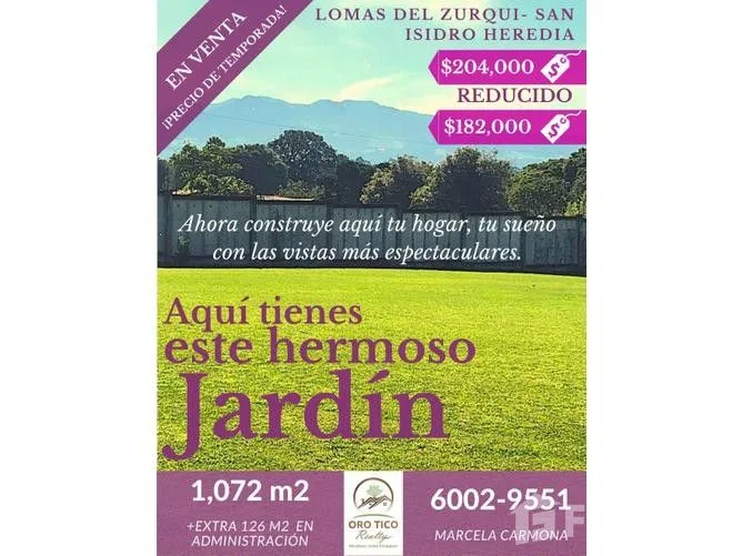 Land for Sale in Santo Domingo, Heredia for $182,000