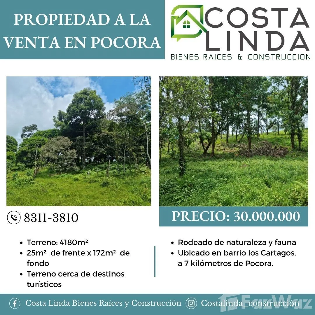 Land for Sale in Guacimo, Limon for $66,000