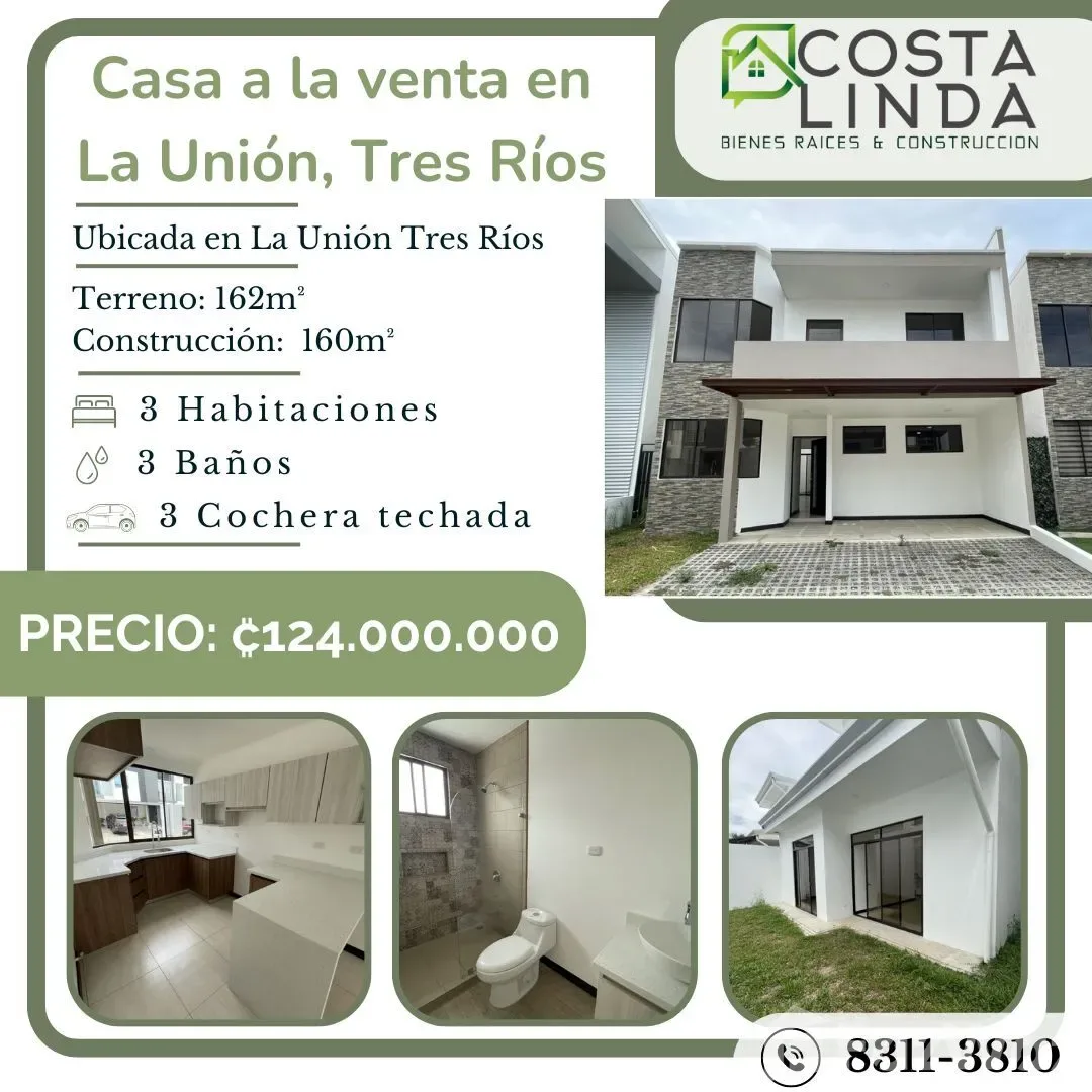 3 Bedroom House for Sale in La Union, Cartago for $273,000