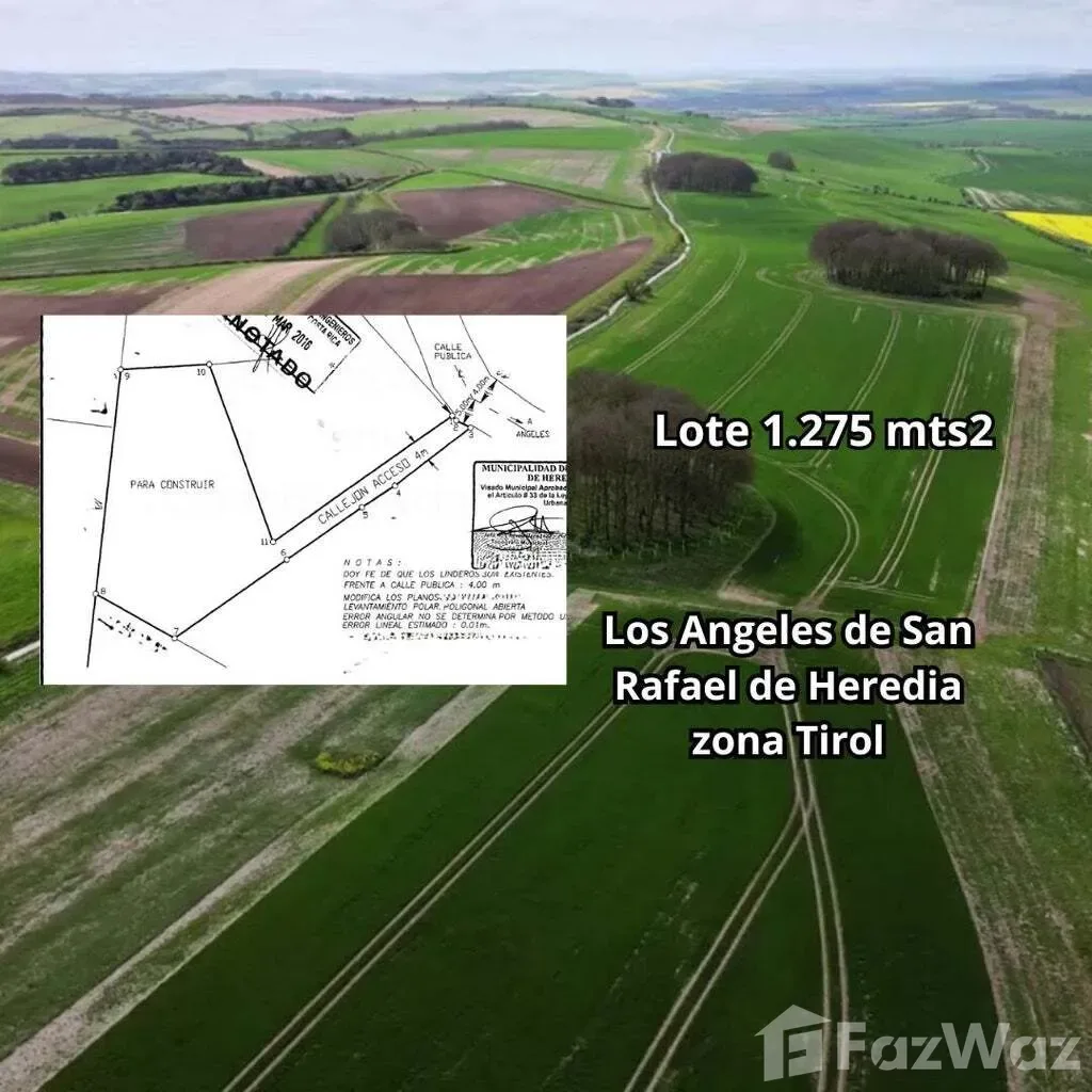 Land for Sale in San Rafael, Heredia for $115,000