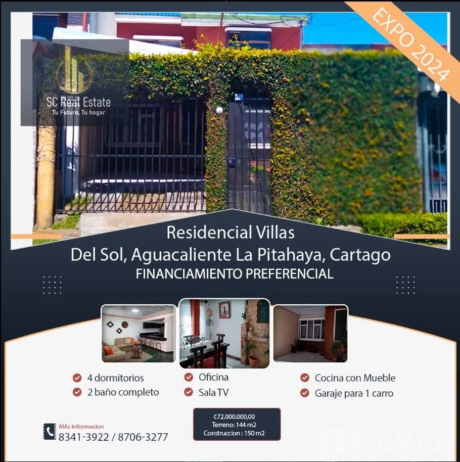 3 Bedroom House for Sale in Cartago, Cartago for $158,000