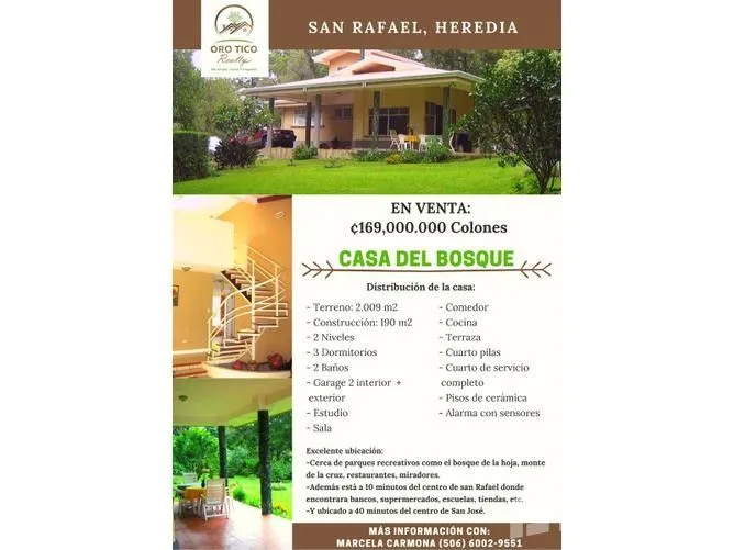 3 Bedroom House for Sale in San Rafael, Heredia for $298,000