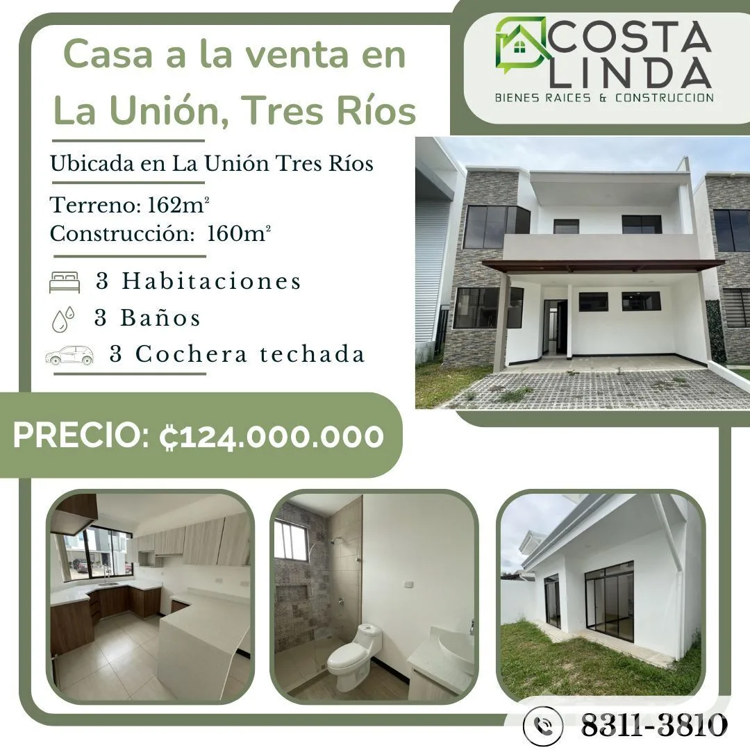 3 Bedroom House for Sale in La Union, Cartago for $273,000