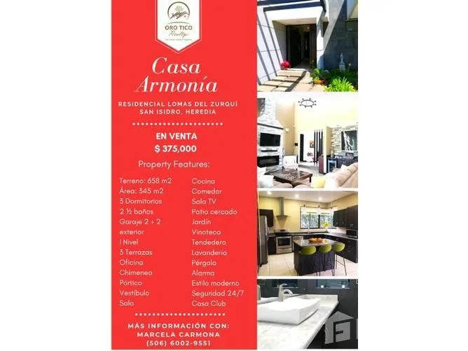 3 Bedroom House for Sale in Santo Domingo, Heredia for $375,000