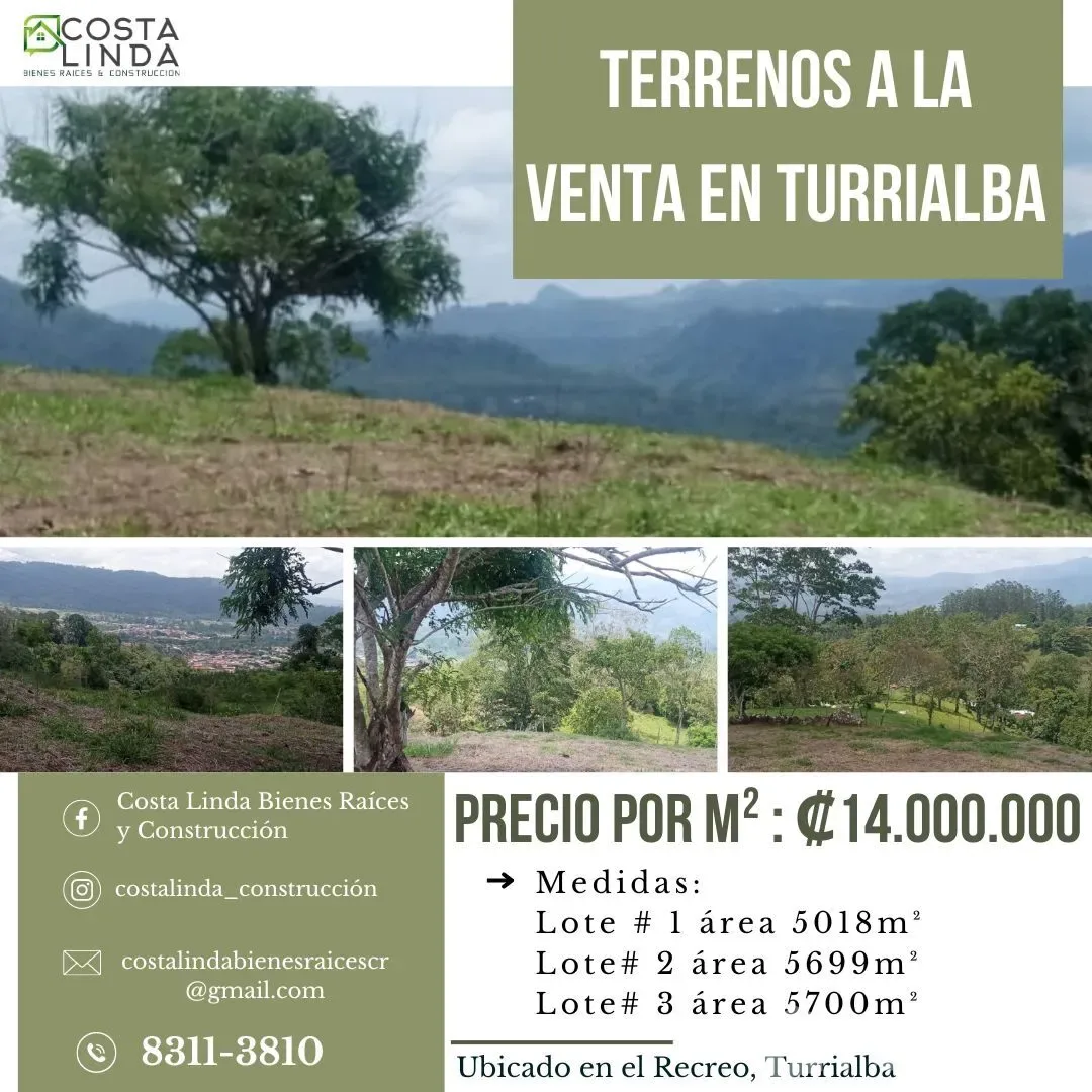 Land for Sale in Turrialba, Cartago for $155,000
