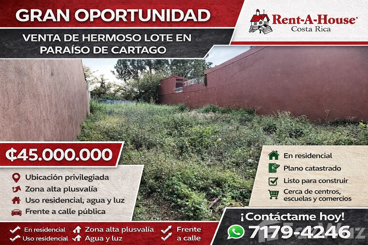 Land for Sale at Condominium For Sale in Cartago for $99,000