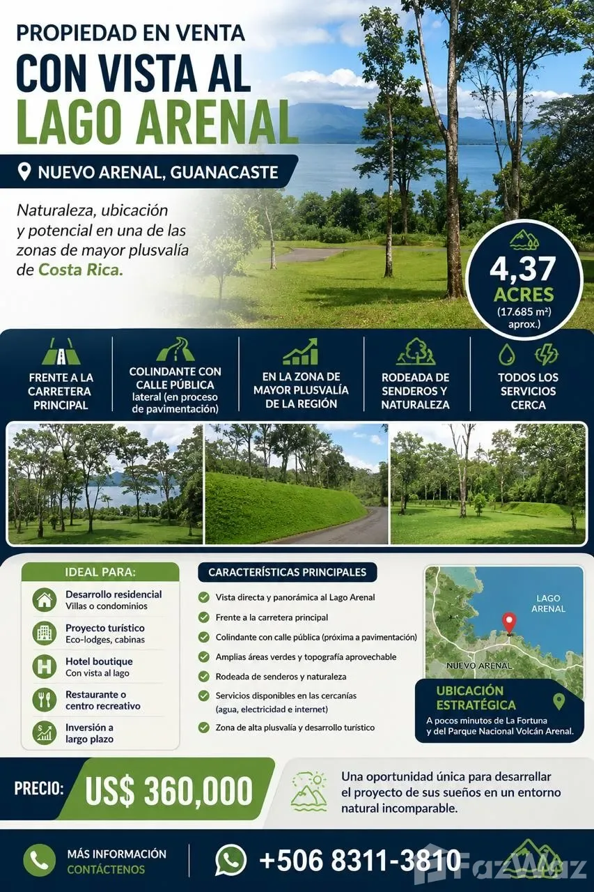 Land for Sale in Tilaran, Guanacaste for $360,000