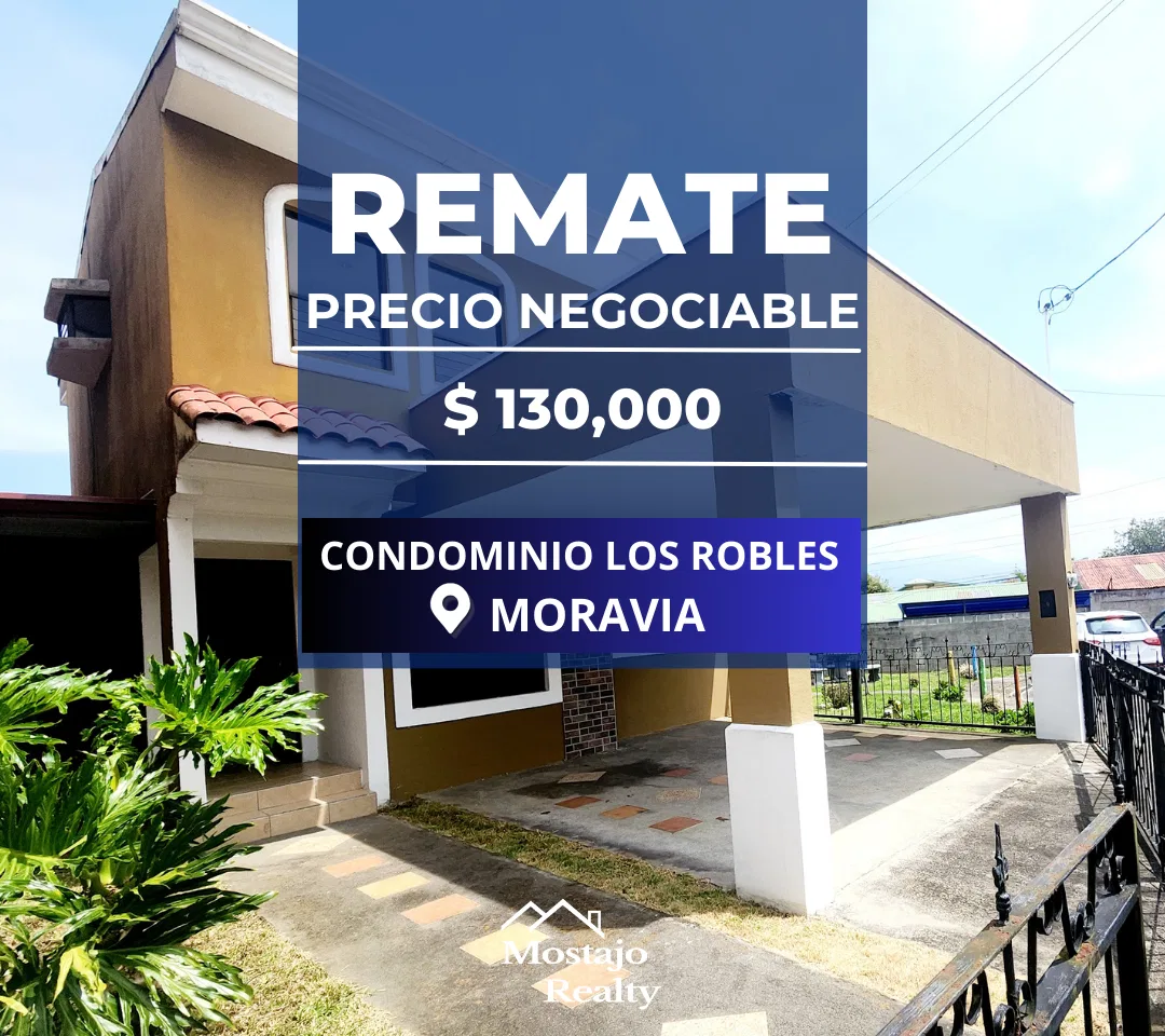 Venta de casa en Condominio Los Robles, Moravia, Remate bancario