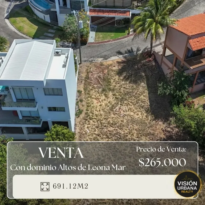 Lot for sale in the exclusive gated community of Altos de Leonamar, located within Punta Leona, on the Central Pacific coast. At 691.12 m², this lot is one of the last ...