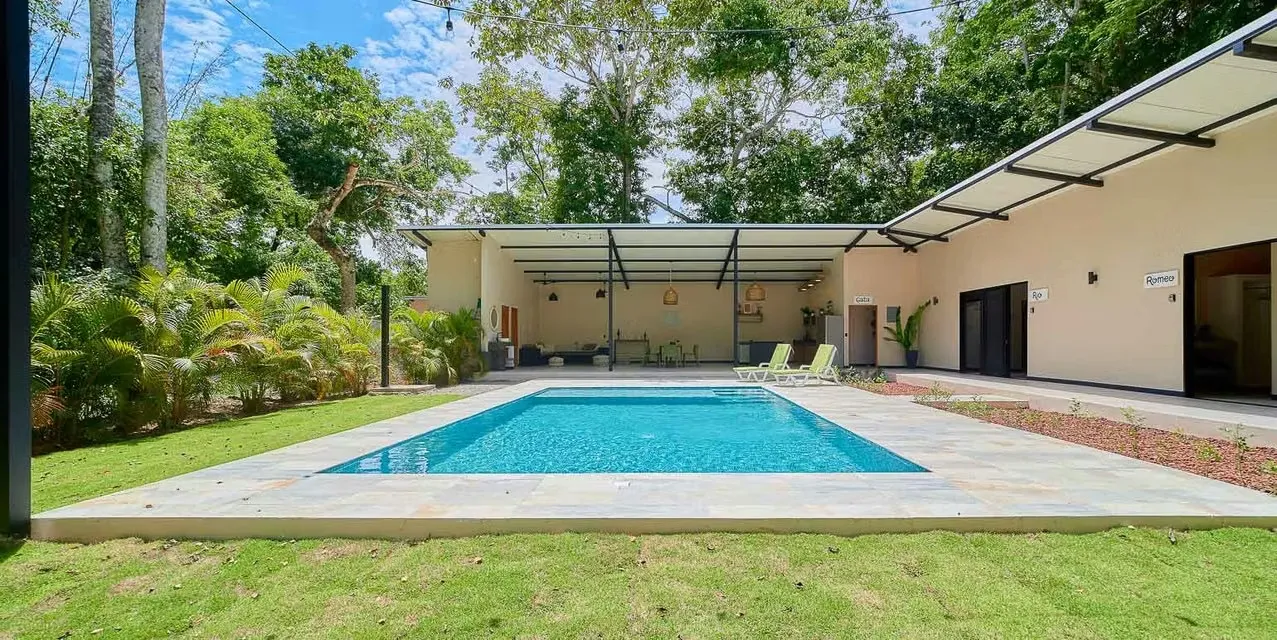 3-bedroom home with private pool, near Cahuita National Park and Playa Negra beach, open-air living, strong rental income potential in Cahuita, Limon, Costa Rica.