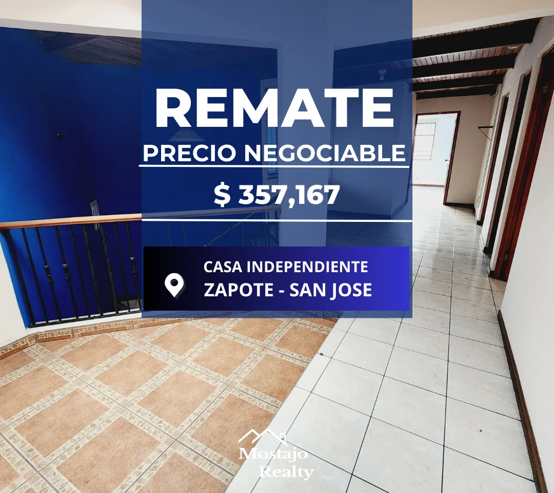 Venta de Casa Independiente, Zapote, Remate