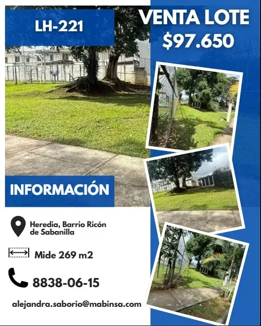 Ubicación: Entrada de Heredia, Barrio Rincon de Sabanilla por Pequeño Mundo, Costado Condominio La Valencia.
