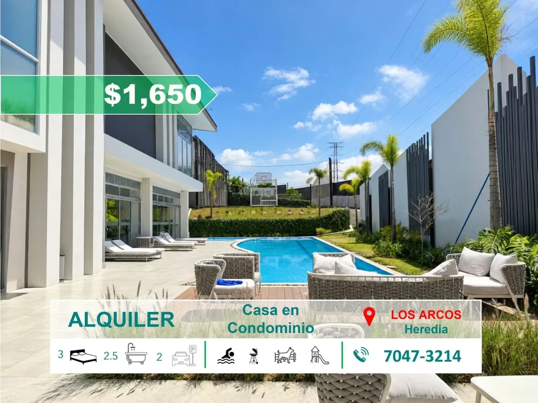 Casa moderna de 2 niveles ubicada en un super condominio con 25 amenidades. El condominio está cerca de múltiples zonas francas y diversos servicios cercanos. El alquiler incluye la ...