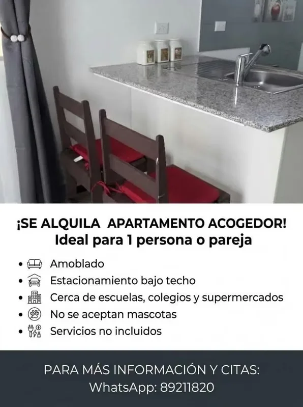 Seguro, confortable, bien ubicado, un espacio parqueo