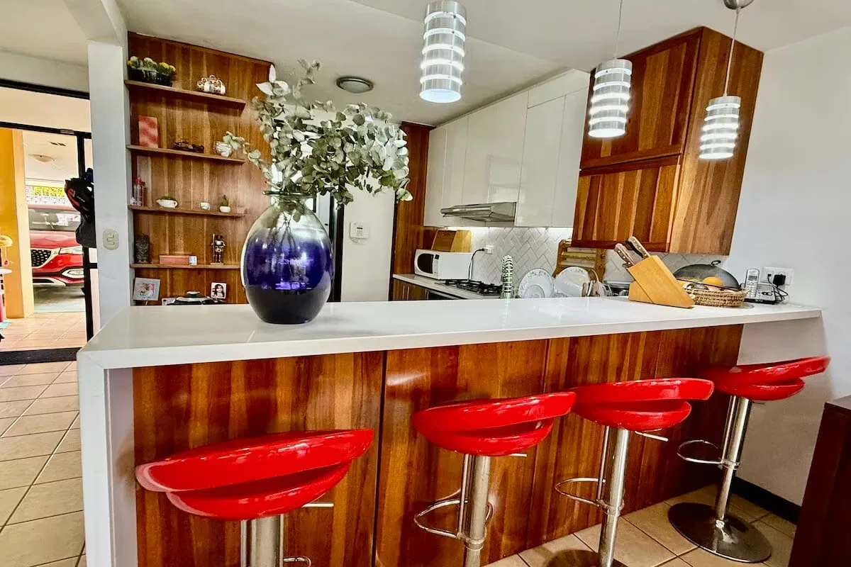 Dining room, guest toilet, integrated kitchen with counter top, granite, gas template. Terrace with garden. ..., photo 7