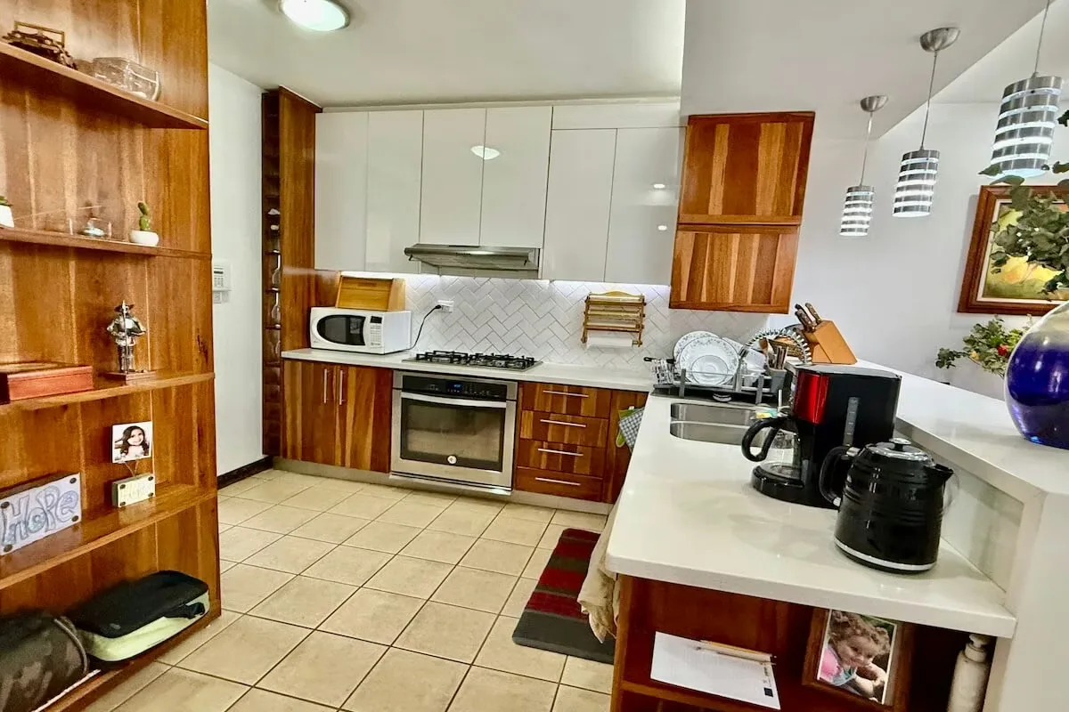 Dining room, guest toilet, integrated kitchen with counter top, granite, gas template. Terrace with garden. ..., photo 8