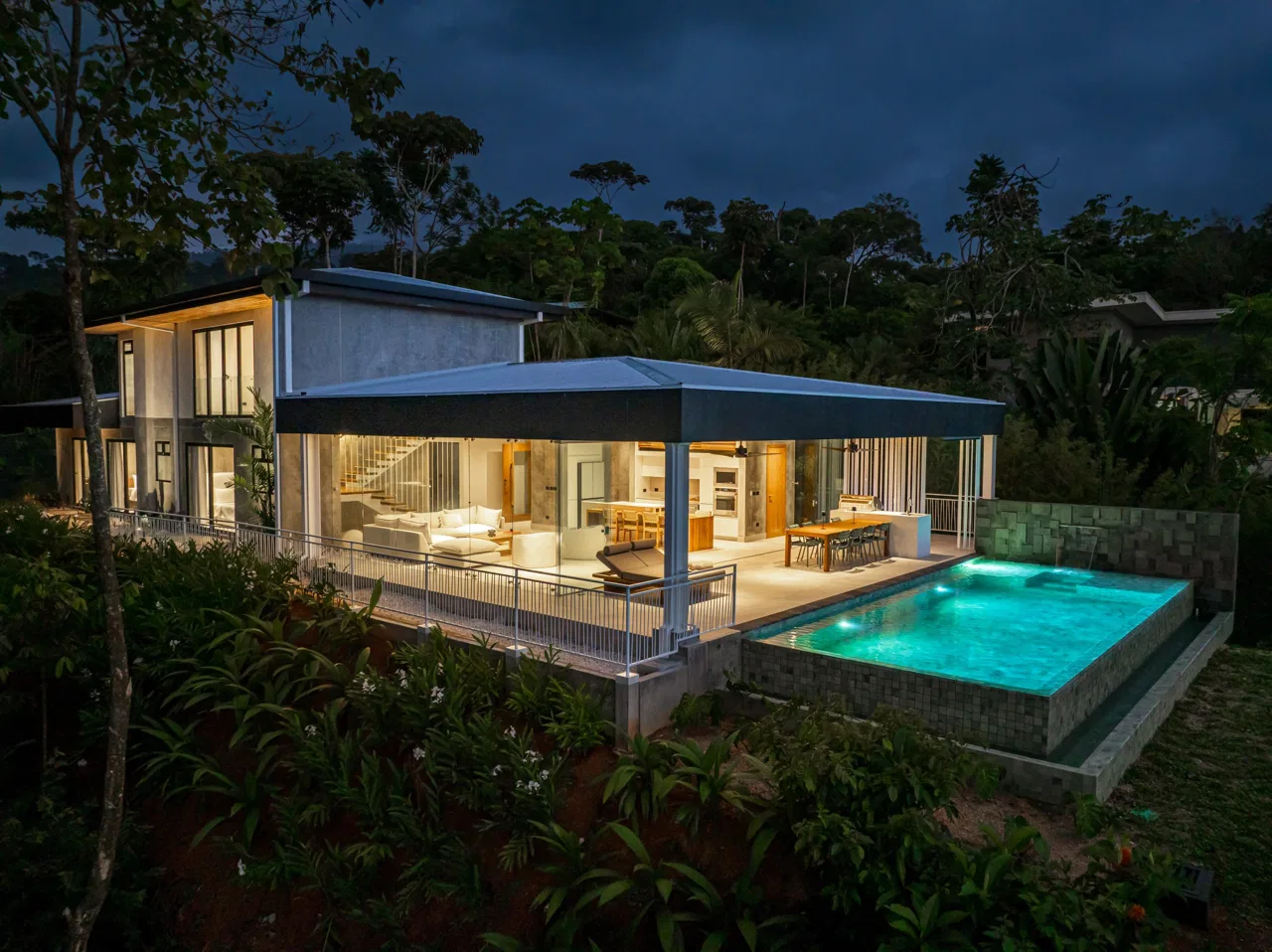 New contemporary tropical villa boasts with a movie theater and views of the iconic whale’s tail