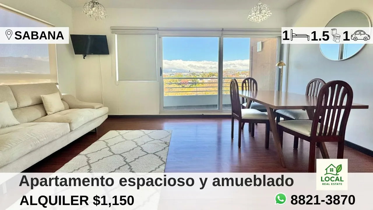 Apartamento amueblado un dormitorio en torre en Sabana