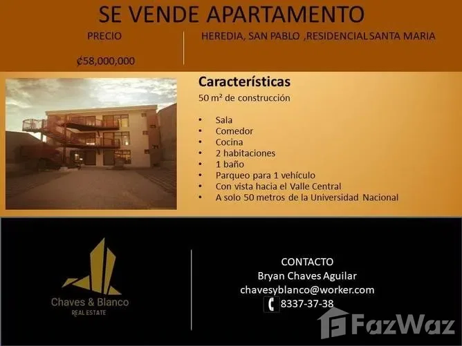 2 Bedroom Apartment for Sale at 50 metros de la UNA for $101,504