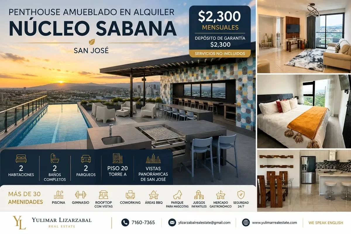 Furnished Penthouse for Rent | Núcleo Sabana – San José