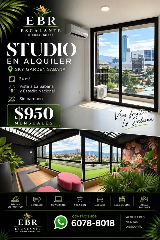 Studio for rent - 124; Sky Garden Sabana - 124; $950