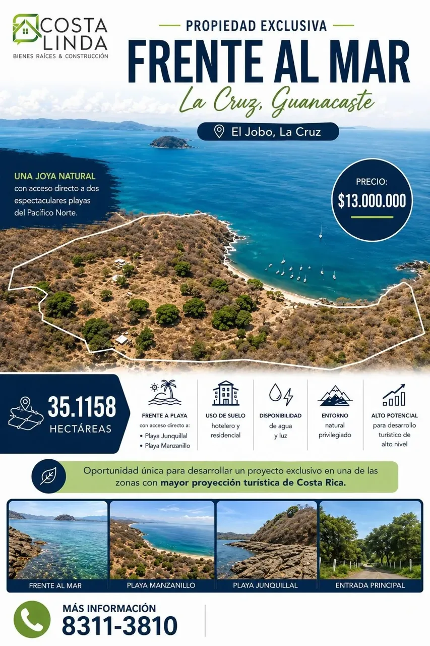 Land for Sale in La Cruz, Guanacaste for $13,000,000