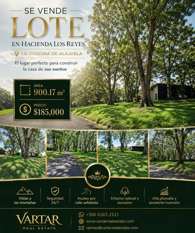 Lot for sale in Hacienda los Reyes La Guácima, 900m2