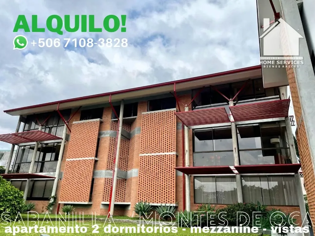 FOR RENT! 2 Bedrooms, Mezzanine, Views – Sabanilla, Montes de Oca.