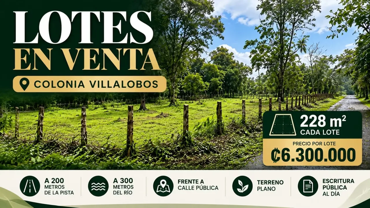 Lotes of 228 m ² for sale Sarapiqui Horquettes 6,300,000
