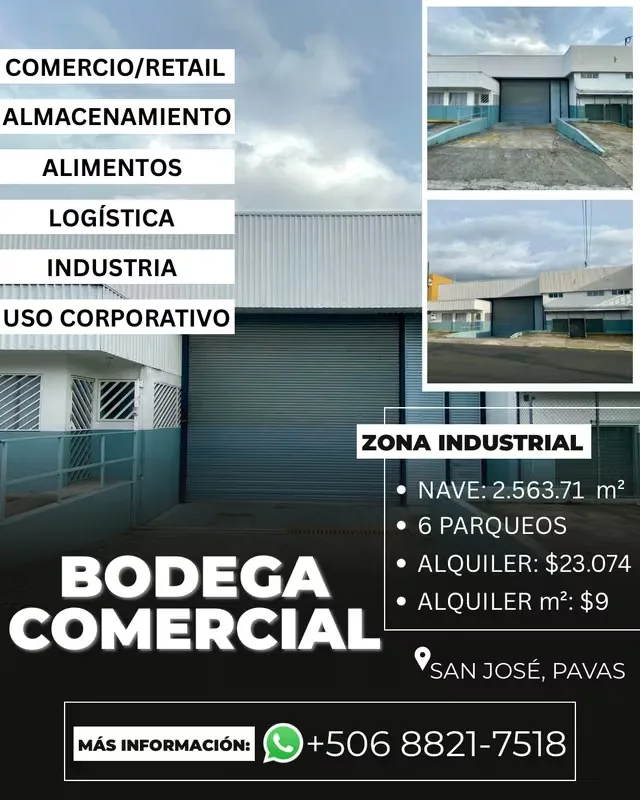 Ubicación estratégica sobre Calle Industrial, con alto flujo vehicular y peatonal.