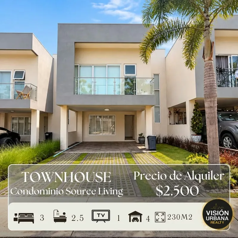 Casa de 3 habitaciones + Sala de TV en el Condominio Source living en Guachipelín de Escazú, la misma cuenta con una construcción en dos niveles que se distribuye de la ...