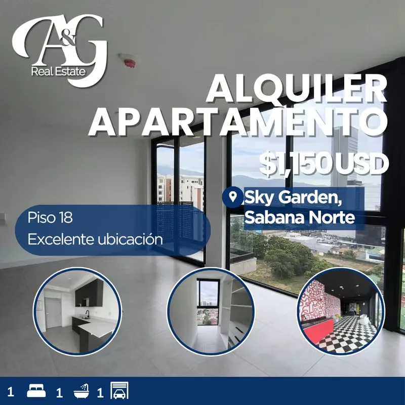 Apartamento tipo estudio en alquiler en Sky Garden – Sabana Norte