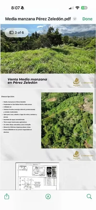 Half-Block for Sale – Pérez Zeledón – 3,783 m² with Natural Spring and Views, photo 6
