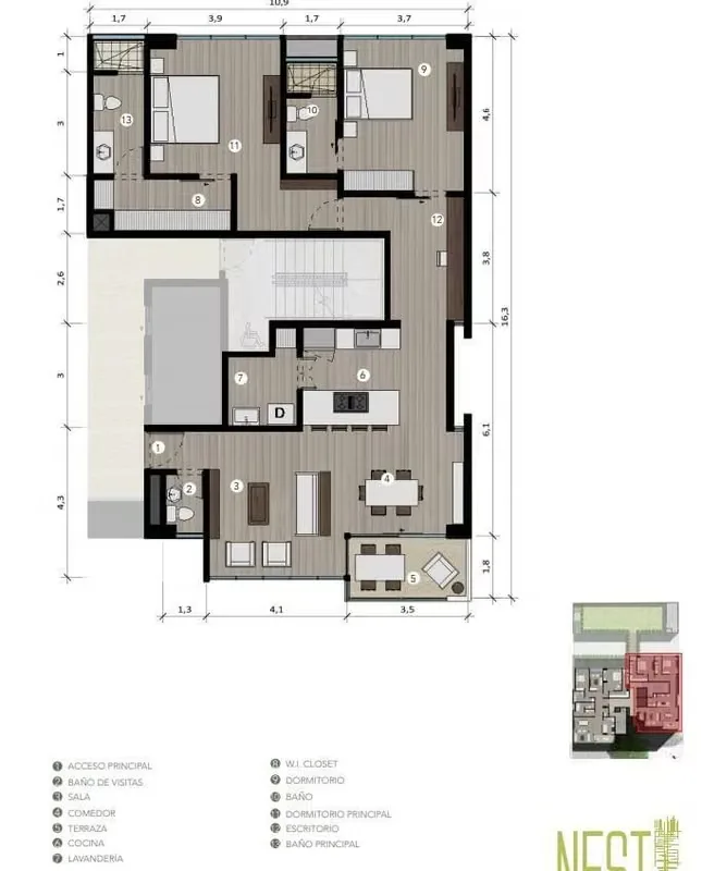 Apartment for sale in Curridabat, Freses – Torre NEST, photo 9