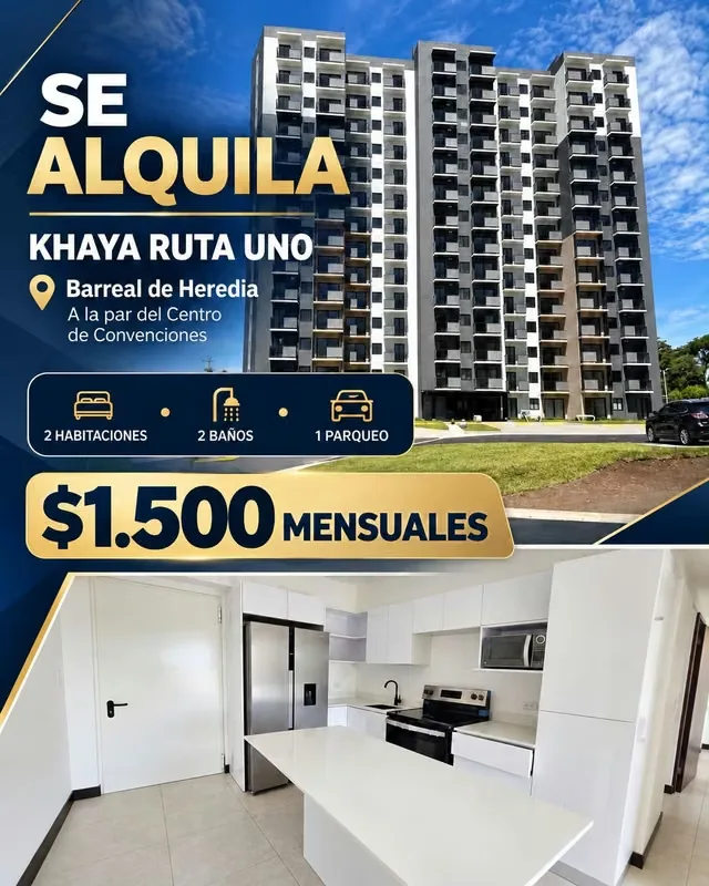 Modern and comfortable apartment at Khaya Ruta Uno in Barreal de Heredia. Conveniently situated with easy access to Route 1, it is ideal for those working in nearby free trade zones, ...
