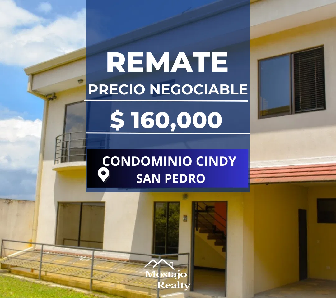 Venta de casa, Condominio Cindy, San Pedro, San Jose, Remate Bancario