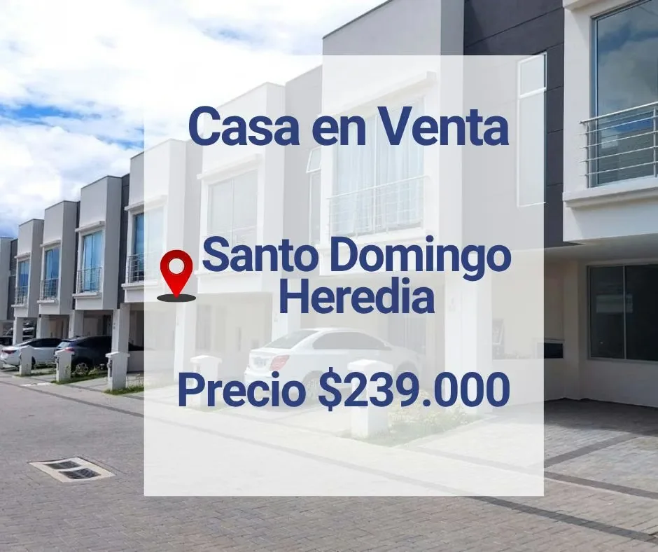 “We offer a house for sale in the Bouganvillea Condominium, Santo Domingo de Heredia.”