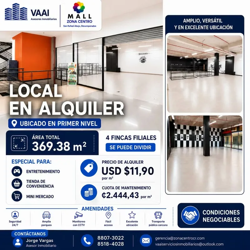 COMMERCIAL PLACE FOR RENT - SMALL CENTER AREA