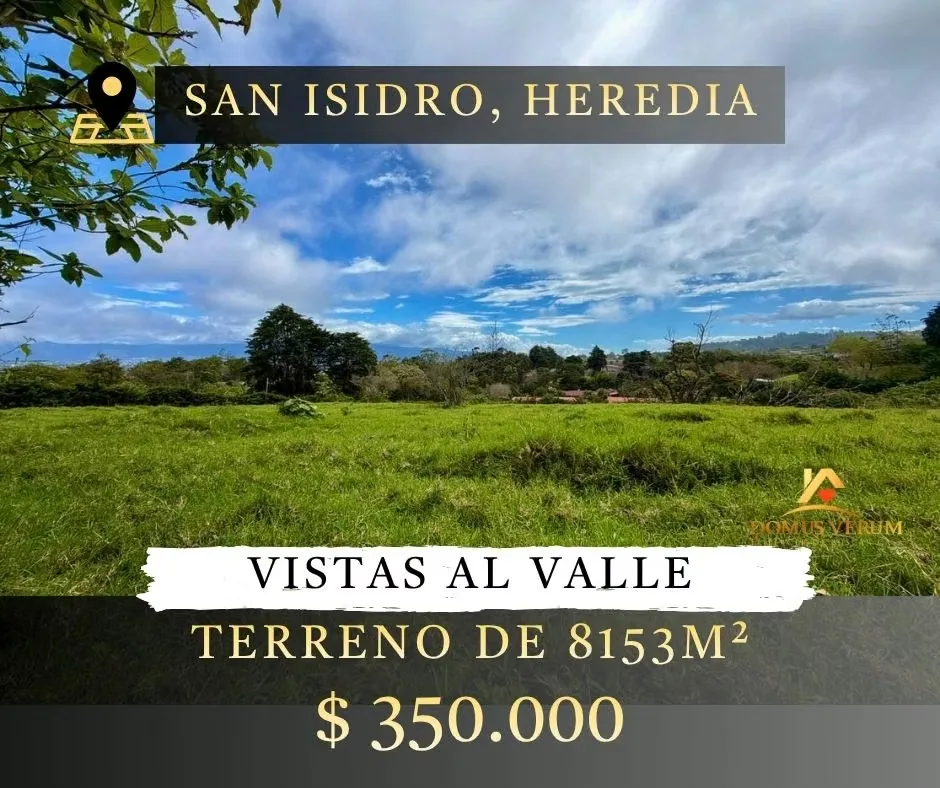 Land for Sale in San Isidro de Heredia | 8,153 m² with Central Valley Views