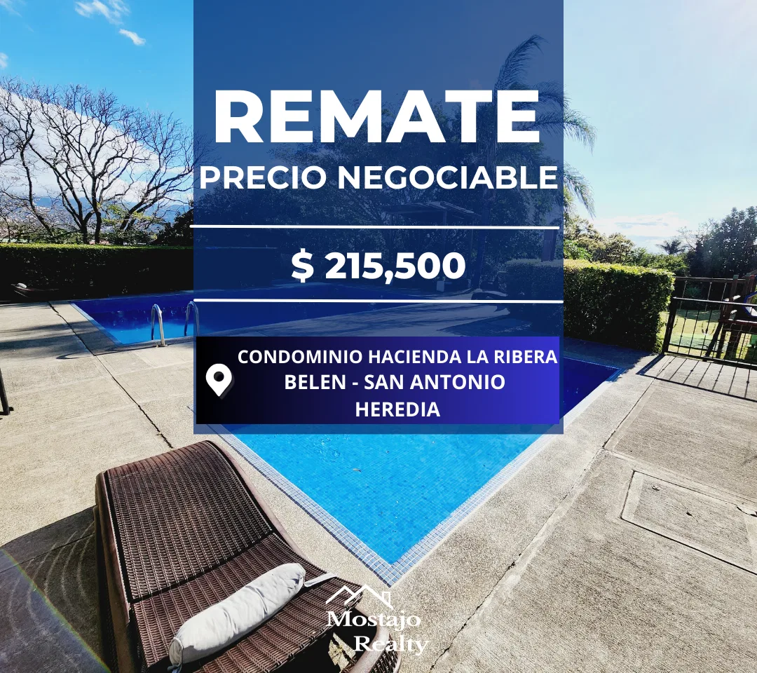 Venta de casa moderna, Condominio Haciendas de la Ribera, Belén, Heredia, Remate bancario