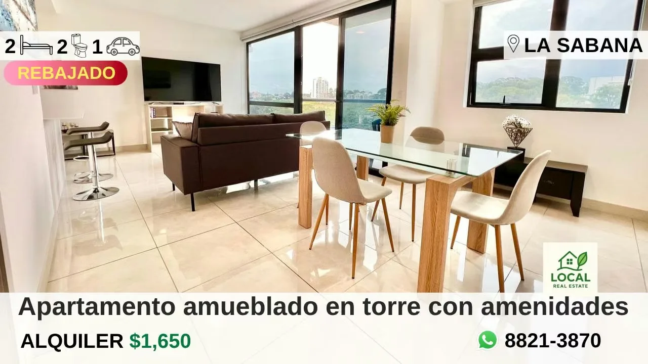 2 bedroom furnished apartment in Sabana