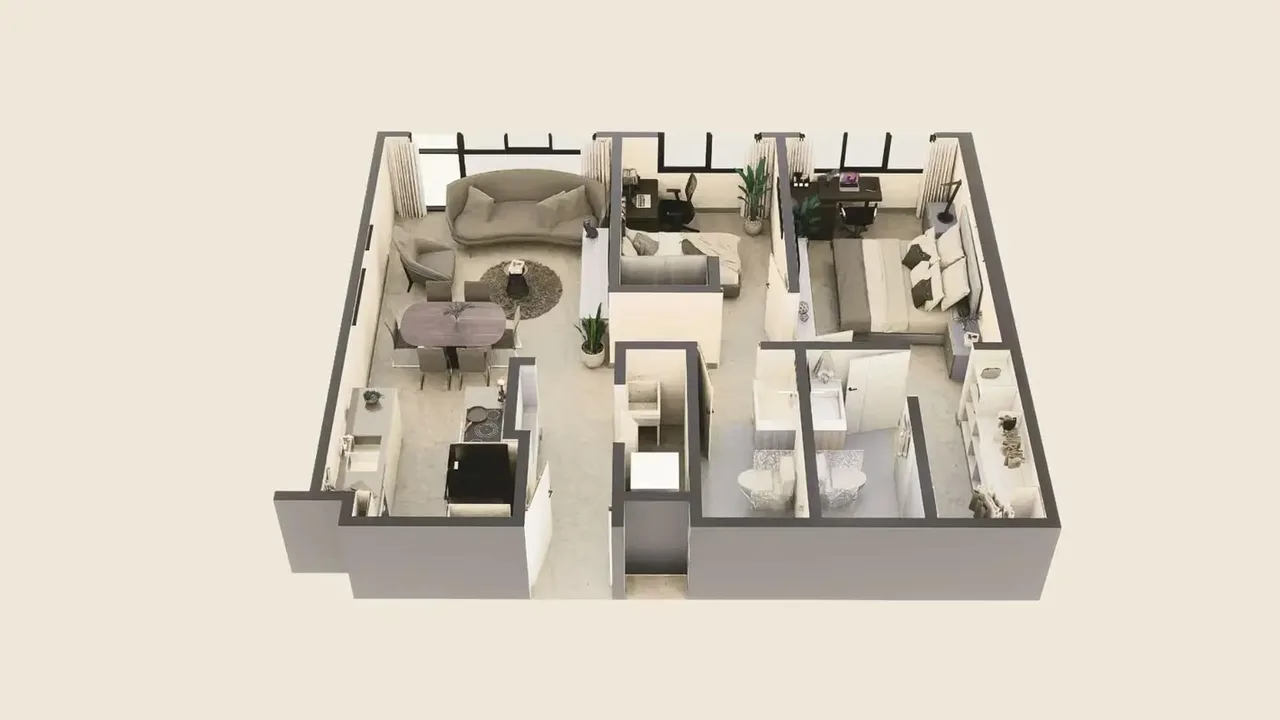 Discover unparalleled modern living in this exquisite 1-bedroom, 2-bathroom apartment, currently under construction with completion anticipated in 2027. Spanning a thoughtfully designed ..., photo 2