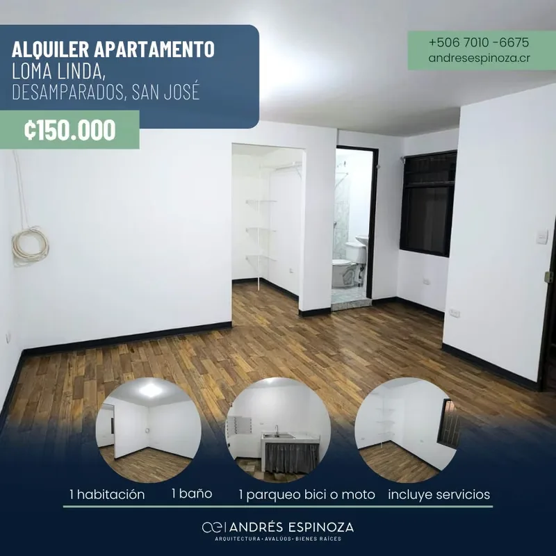 Alquiler de apartamentos en Desamparados centro, Loma Linda. cerca de comercio y servicios, en zona segura. A 200m de ...