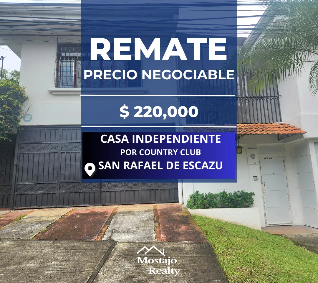 Venta de casa independiente USO MIXTO, por el Country Club, Escazú, Remate Bancario!