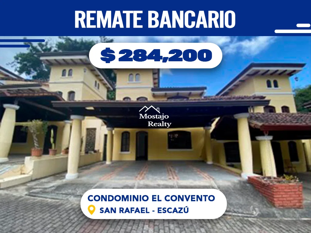 Casa en Venta, Condominio El Convento, San Rafael de Escazú, Remate Bancario