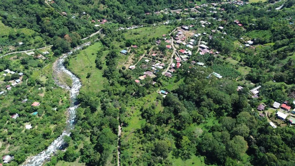 Development Land for Sale in Chimirol de Rivas: 58-Acre Mountain and Riverfront Estate on Chirripo River